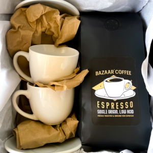 BAZAAR COFFEE ESPRESSO ROASTED & GROUND IN MICRO BATCHES